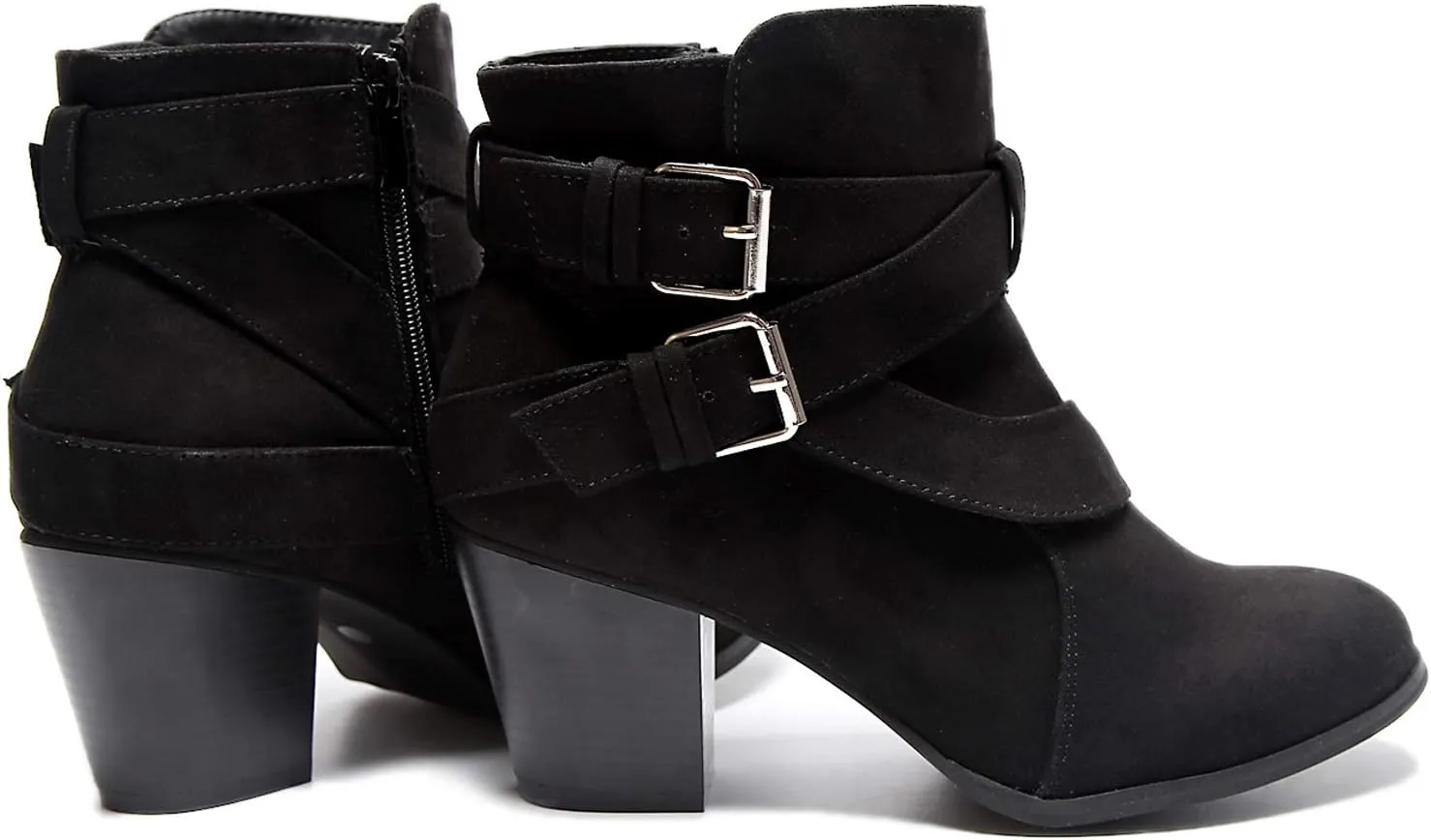 Luoika Women's Wide Width Ankle Boots, Extra Wide Mid Heel Side Zipper Booties.