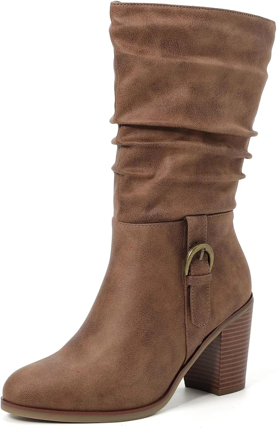 Luoika Women's Wide Width Cowboy Cowgirl Boots - Wide Calf Pointed Toe Pump Heel Women's Western Boots.