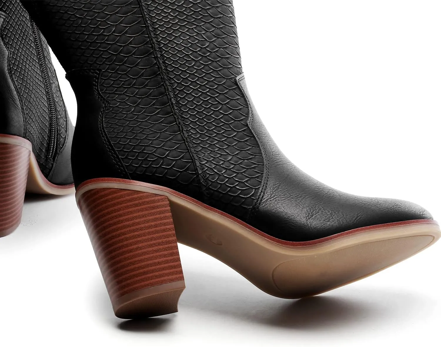 Luoika Women's Wide Width Cowboy Cowgirl Boots - Wide Calf Pointed Toe Pump Heel Women's Western Boots.