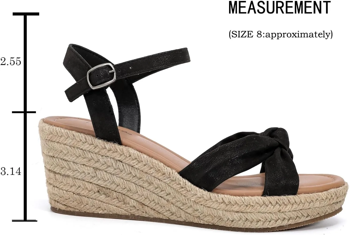 Luoika Women's Wide Width Wedge Sandals, Ankle Strap Open Toe Platform Espadrille Wedge Pump Heel Women's Sandals Concise Casual Summer Shoes.