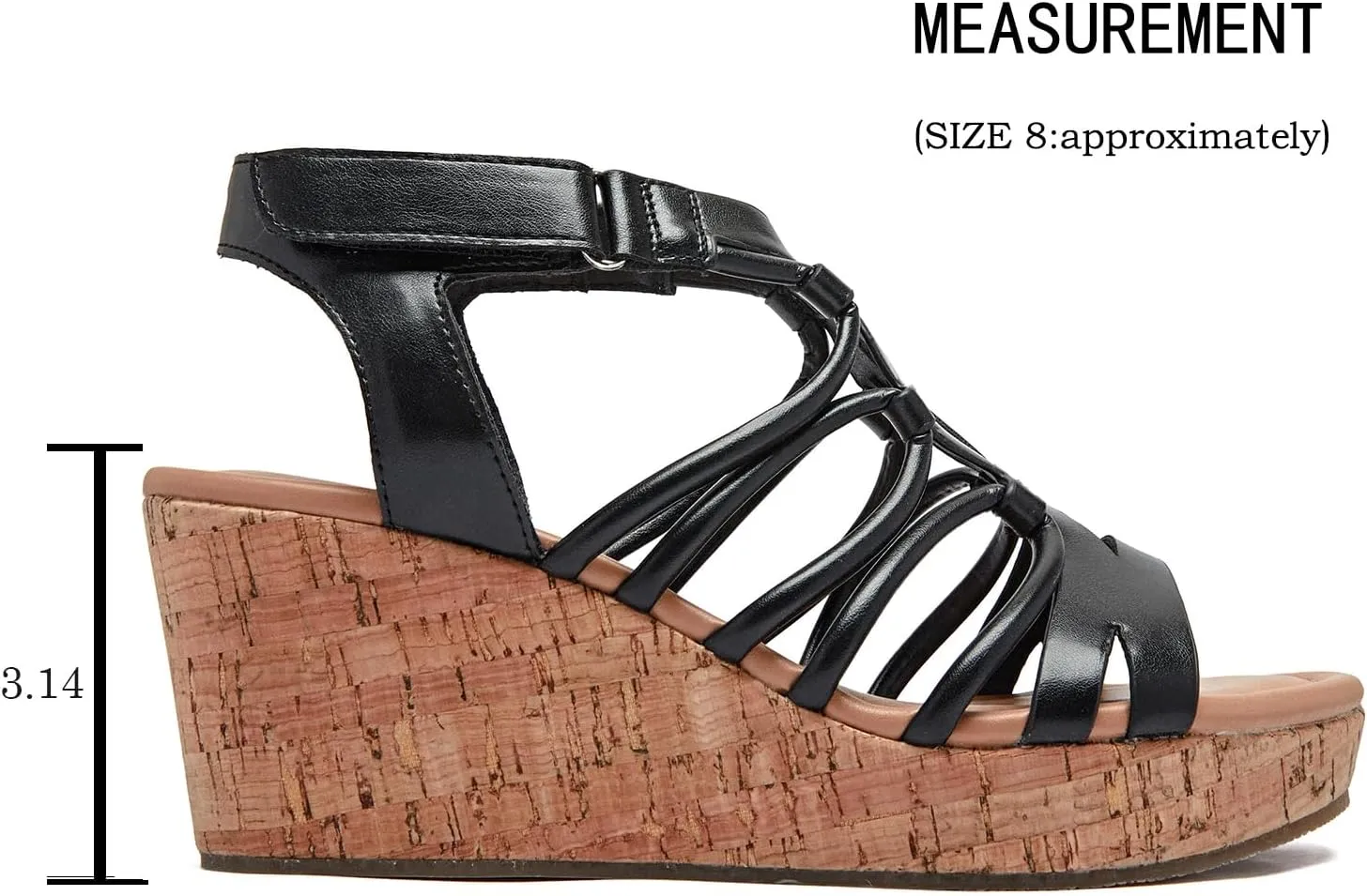 Luoika Women's Wide Width Wedge Sandals, Ankle Strap Open Toe Platform Wedge Pump Heel Women's Sandals Concise Casual Summer Shoes.