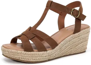 Luoika Women's Wide Width Wedge Sandals, Platform Ankle Strap Open Toe Espadrille Wedge Pump Heel Women's Sandals Concise Casual Summer Shoes.
