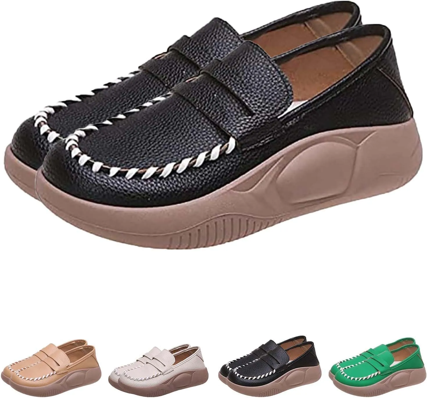 Lurebest Shoes for Women, Lurebest Shoes, Lurebest Orthopedic Walking Shoes, Soft Soled Pure Cowhide Corrective Lofers