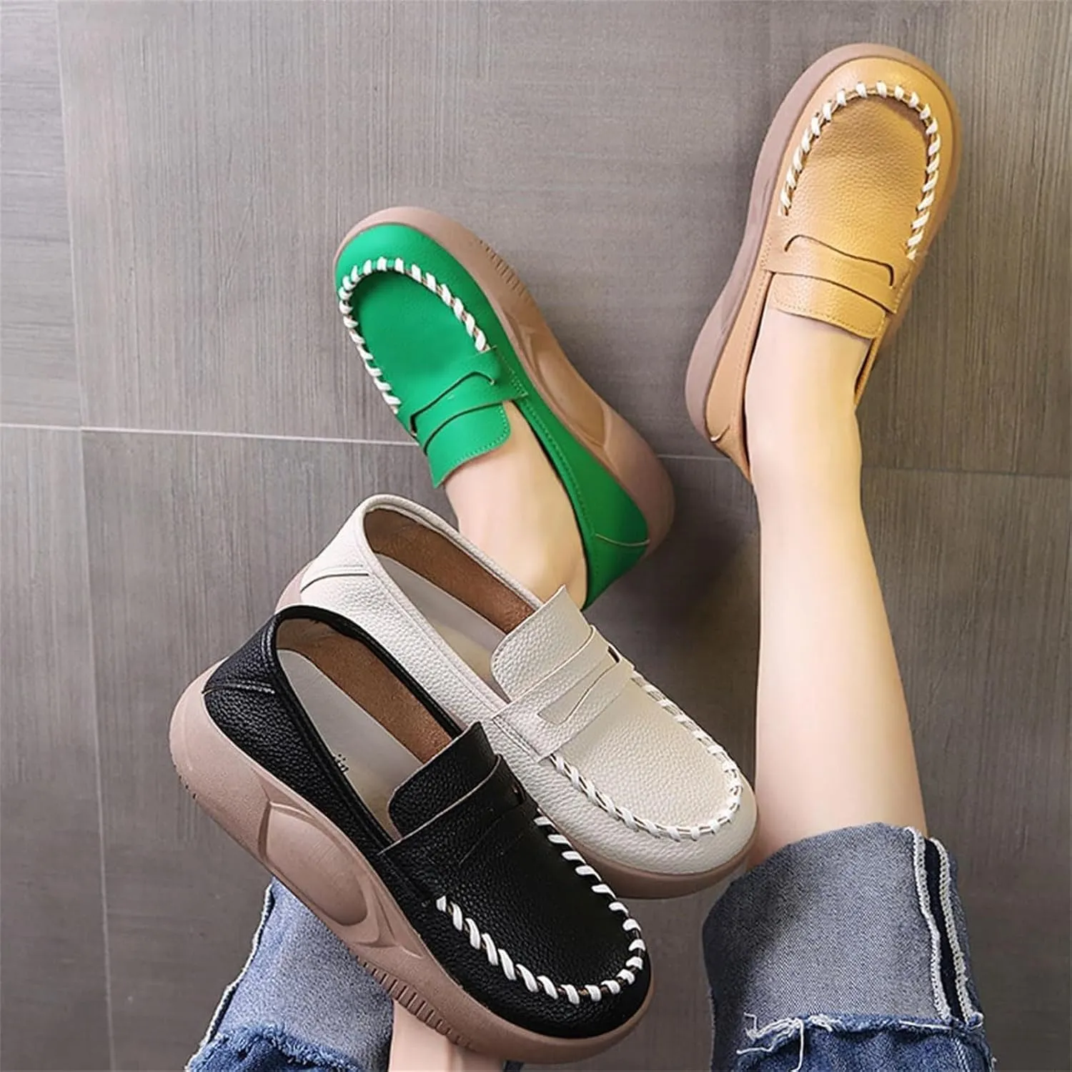 Lurebest Shoes for Women, Lurebest Shoes, Lurebest Orthopedic Walking Shoes, Soft Soled Pure Cowhide Corrective Lofers