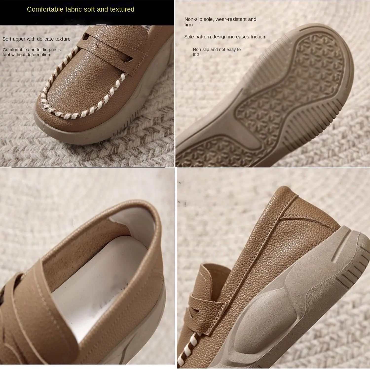 Lurebest Shoes for Women,Soft Soled Pure Cowhide Corrective Loafers for Women,Women's Thick Soled Platform Sports Shoes