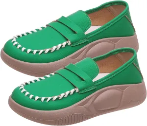 Lurebest Shoes for Women,Soft Soled Pure Cowhide Corrective Loafers for Women,Women's Thick Soled Platform Sports Shoes