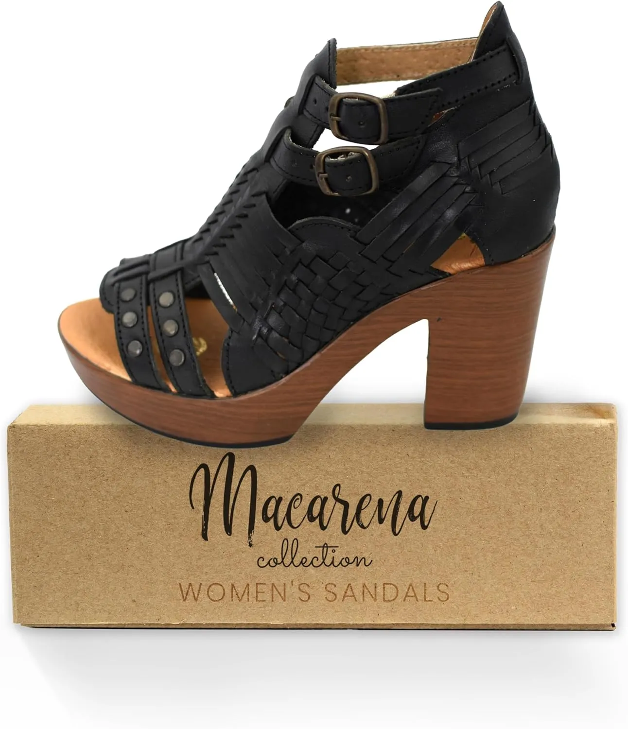 Macarena Collection Womens Shoes Leather Sandals for Women Huarache | Handmade Mexican Sandals Women | Comfortable & Stylish Womens Sandals 353