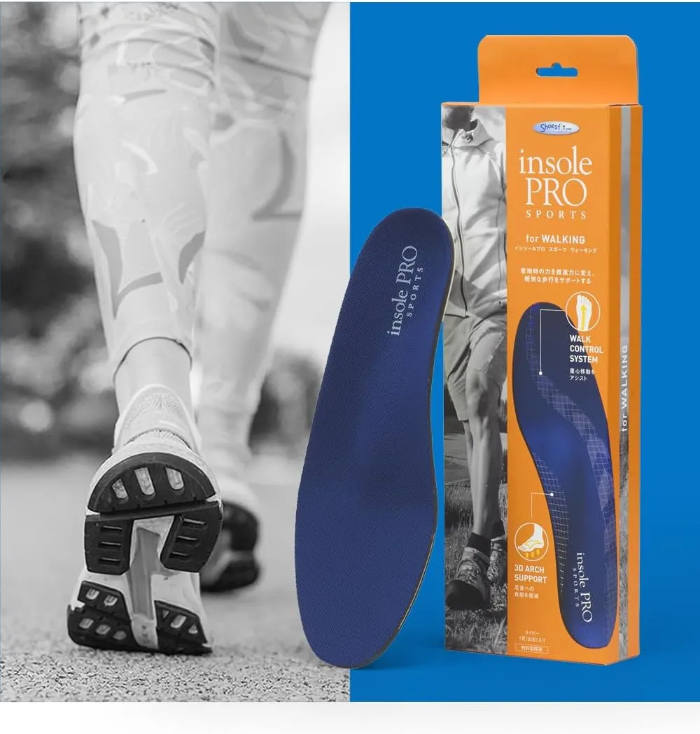 MCGear Japan Original Walking Shoe Insoles, 3D Arch Support Reduces Foot Fatigue, Relieves Plantar Fasciitis and Heel Pain. Men and Women. M