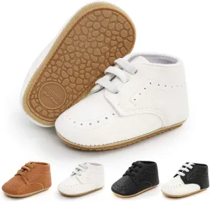 Meckior Infant Baby Boys Girls Classic PU Leather Wedding Loafers Brogue Toddler Oxford Dress Shoes First Steps Walking Flat Lazy Crib Shoe