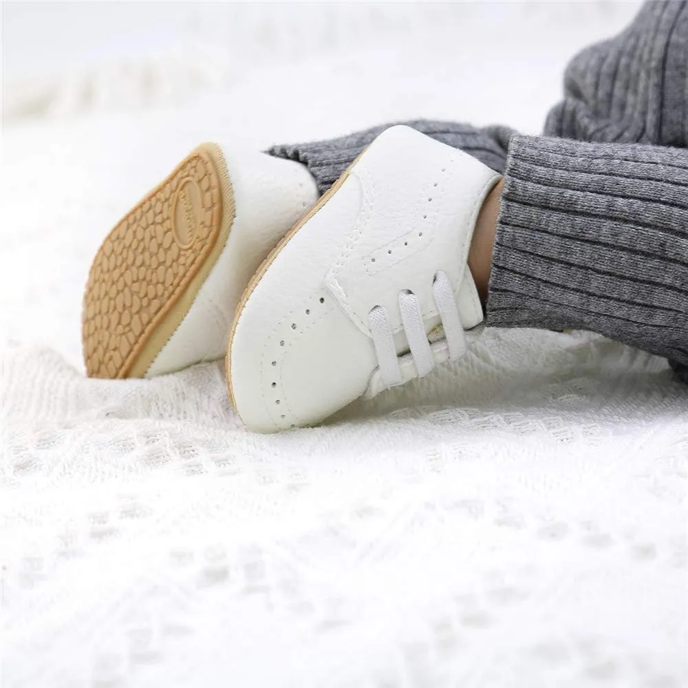 Meckior Infant Baby Boys Girls Classic PU Leather Wedding Loafers Brogue Toddler Oxford Dress Shoes First Steps Walking Flat Lazy Crib Shoe