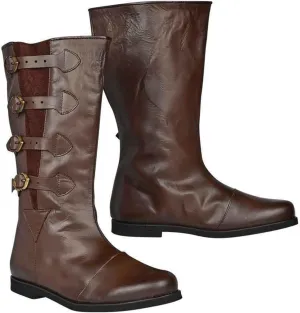 Medieval Pirate Boots Renaissance PU Leather Pirate Boots Halloween Costume Boots Gothic Cosplay Boots for Men
