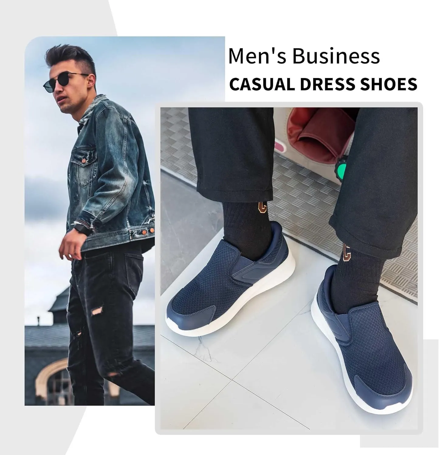 MEHOTO Slip On Loafers | Men's Wide Toe Box Shoes | Zero Drop Sole | Minimalist Sneaker | Comfortable Arch Support Walking Tennis for Plantar Fasciitis Foot Heel Pain Relif Size 7-12