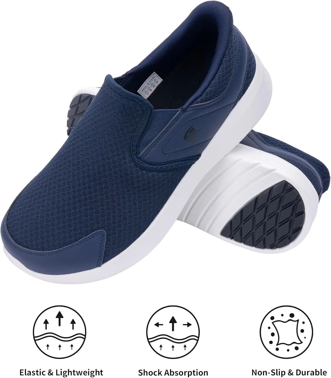 MEHOTO Slip On Loafers | Men's Wide Toe Box Shoes | Zero Drop Sole | Minimalist Sneaker | Comfortable Arch Support Walking Tennis for Plantar Fasciitis Foot Heel Pain Relif Size 7-12