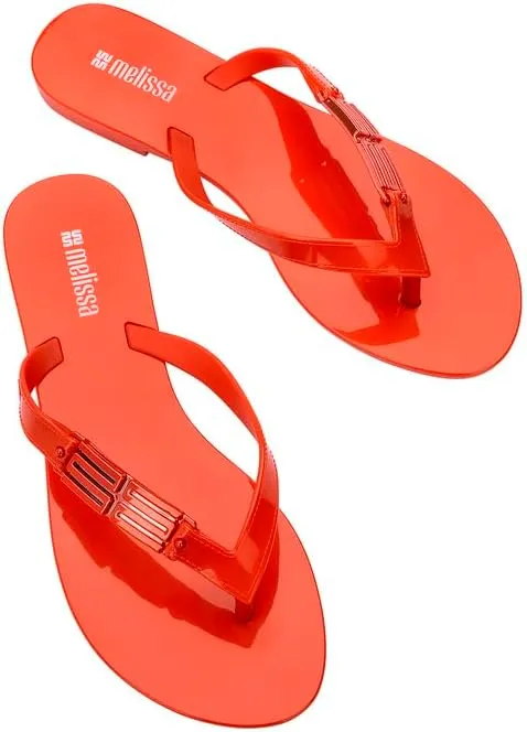 Melissa Harmonic M Chic Flip-Flops - Metallic Detail - Elegant Melflex Design - Comfortable Thong Sandals for Women - Summer Sandals for Fashion-Forward Style
