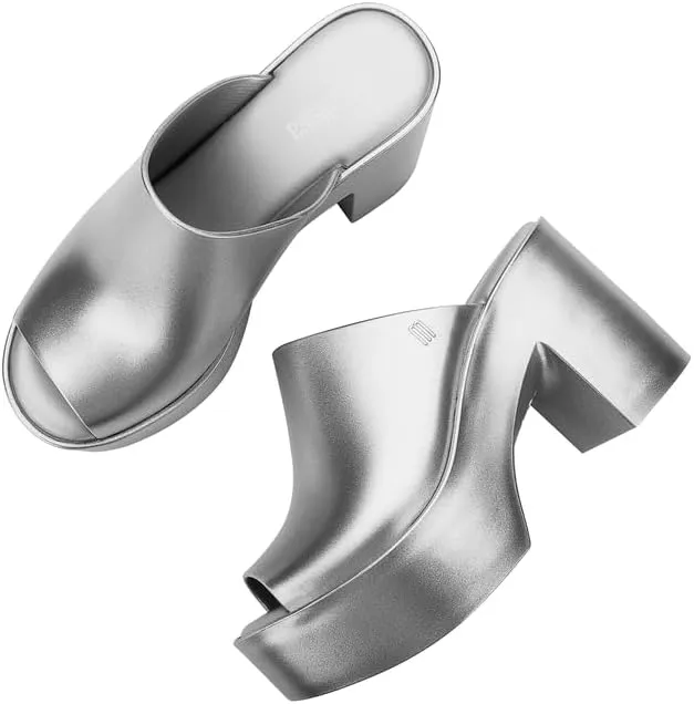 Melissa Mule Heel Collection - Fashion Sandal for Women - Iridescent Comfortable Mule Style - High-Shine Upper with Bubblegum Scent - Chic and Sophisticated