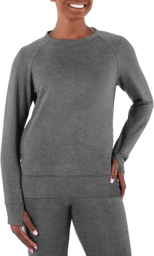 Member's Mark Ladies Fleece Crewneck (US, Alpha, XX-Large, Regular, Regular, Charcoal Heather Grey)