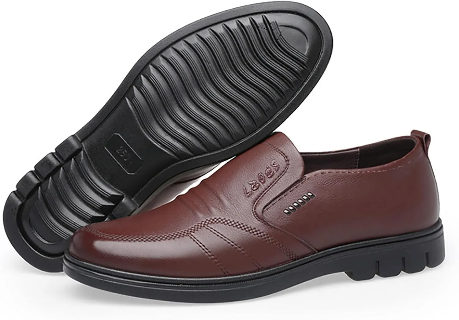 Men Leather Shoes Fashionable and Casual Style New Flat Bottomed Soft Sole Slip On Comfortable Size 14 Mens Casual Shoes Wate