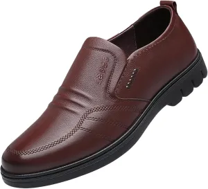 Men Leather Shoes Fashionable and Casual Style New Flat Bottomed Soft Sole Slip On Comfortable Size 14 Mens Casual Shoes Wate