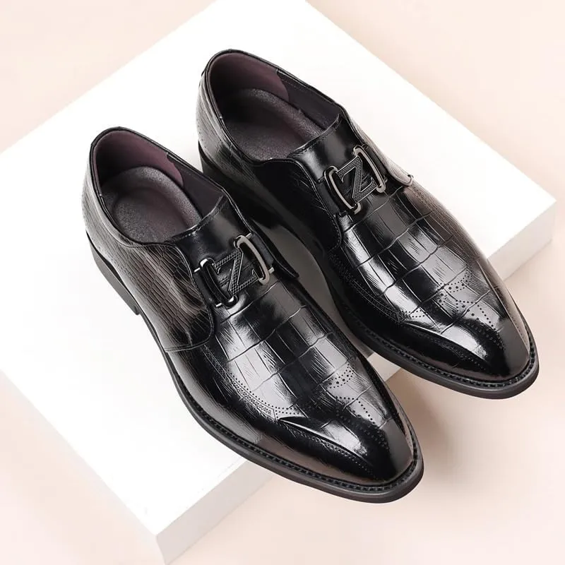 Men Oxford Superior Flexural Leather Fashion Dress Shoes Men's Double Monk Strap Luxury Slip on Formal Business Shoes