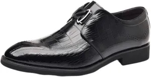 Men Oxford Superior Flexural Leather Fashion Dress Shoes Men's Double Monk Strap Luxury Slip on Formal Business Shoes