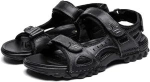 Men s Sports Athletic Sandals Outdoor Summer Leather Hiking Beach Shoes Breathable Exposed Toe Strap Walking Fisherman