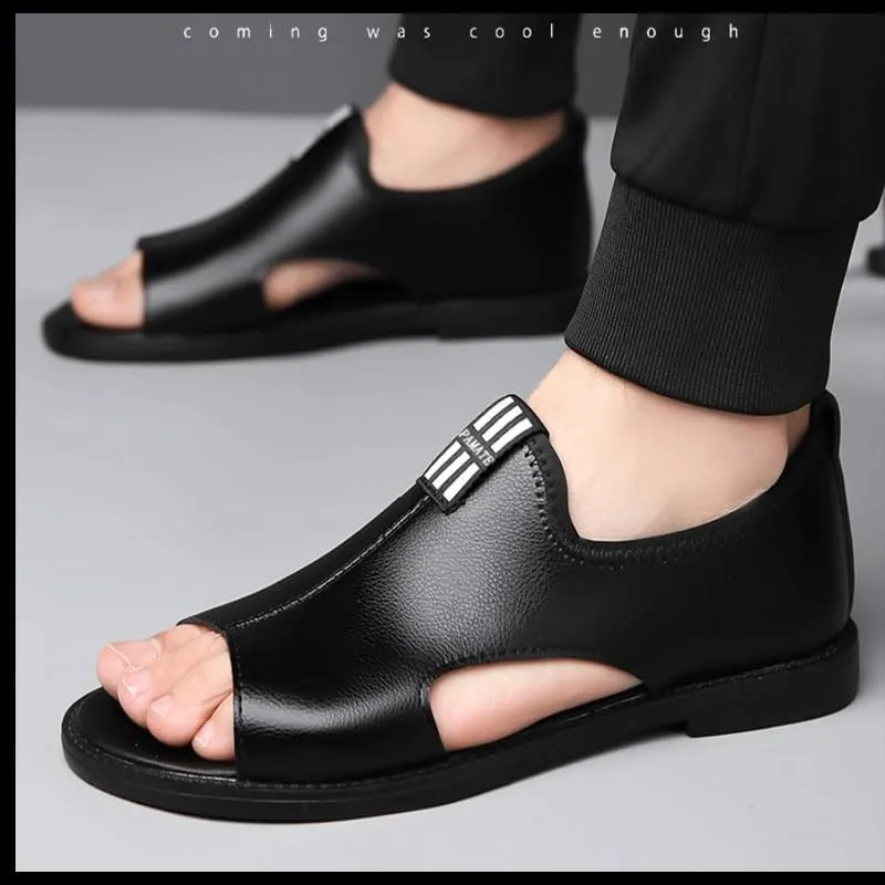 Men-Slip on Summer Walking Loafers Casual Shoes for Men's Outdoor Activities Comfortable Cowhide Soles Non-Slip Walking Shoes