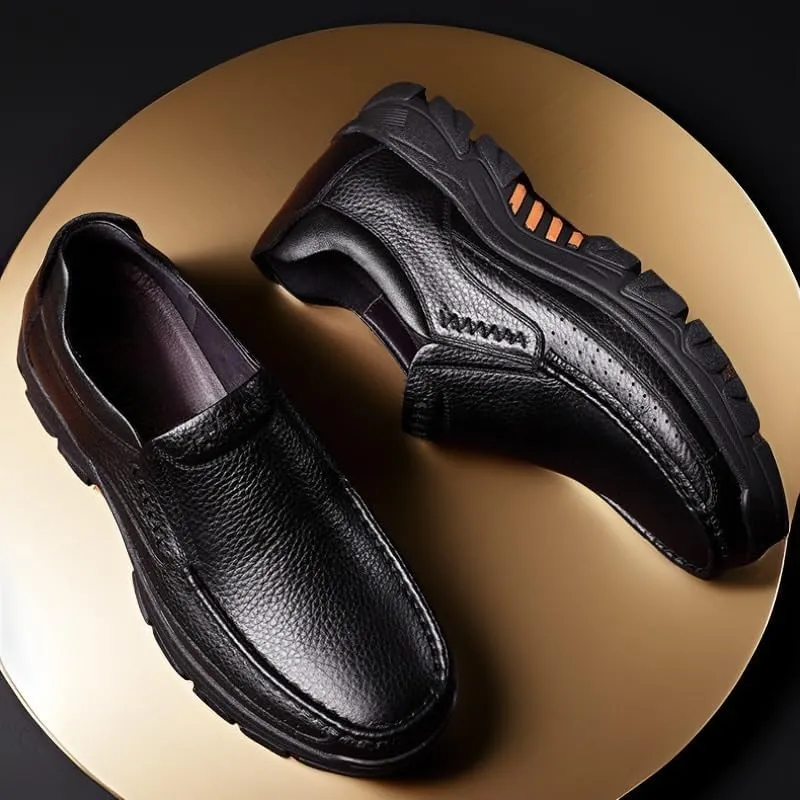 Men-Slip on Walking Loafers Casual Shoes for Men's Outdoor Activities Comfortable Cowhide Soles Non-Slip Walking Shoes