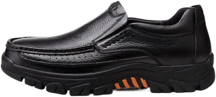 Men-Slip on Walking Loafers Casual Shoes for Men's Outdoor Activities Comfortable Cowhide Soles Non-Slip Walking Shoes