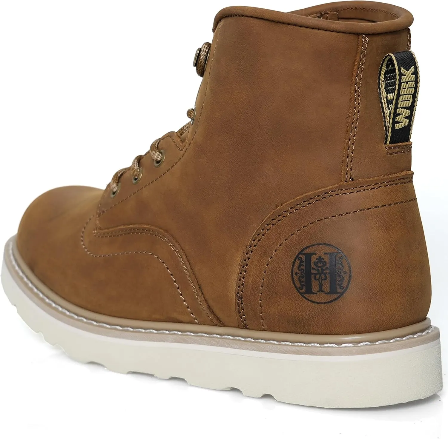 Men's 6"-8" Soft Toe Men's Work Boots, Water Resistant Leather EH Safety Boots With Non-Slip Wedge Outsole 805-809