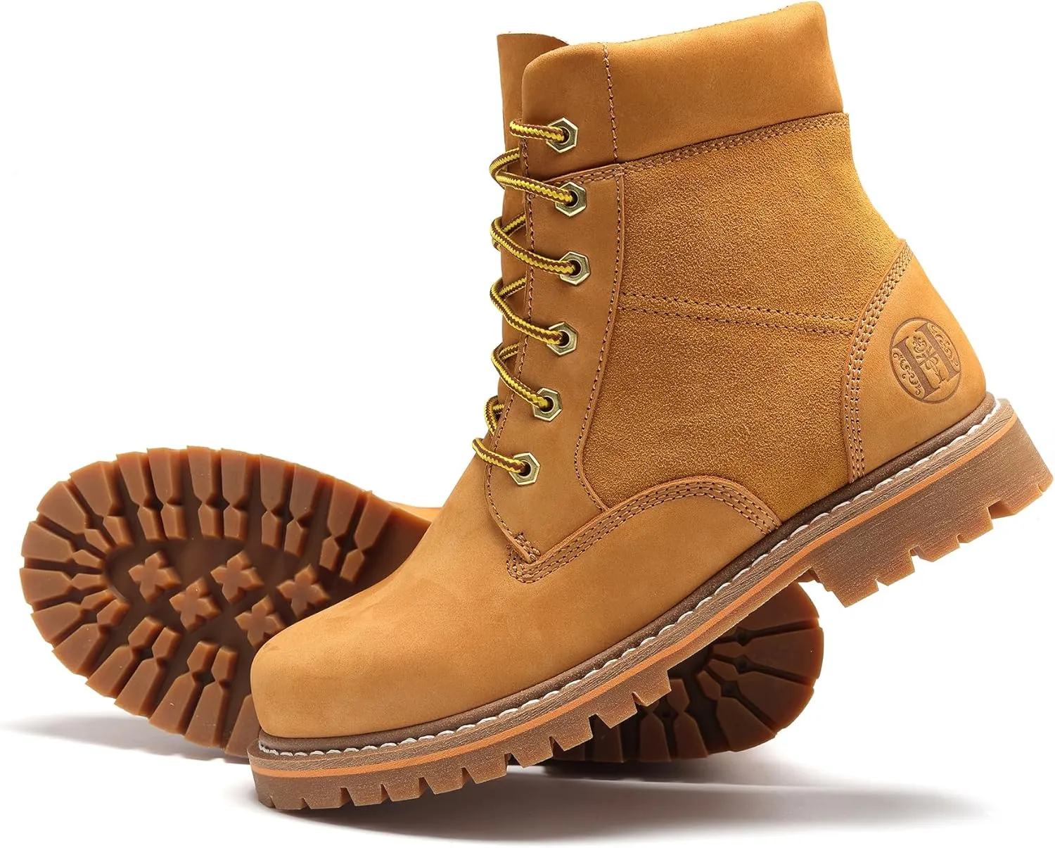 Mens 6" Soft Toe Suretrack Leather Slip Resistant Durable Work Boots, H84102