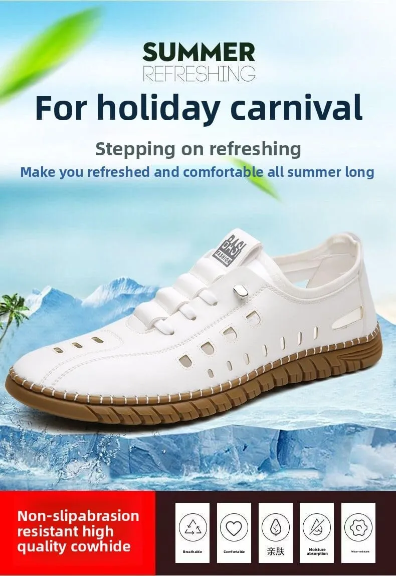 Men's Breathable Slip-On Casual Shoes - Lightweight Mesh Upper with Quick-Dry Lining, Flexible Sole for Beach Travel & Daily Wear