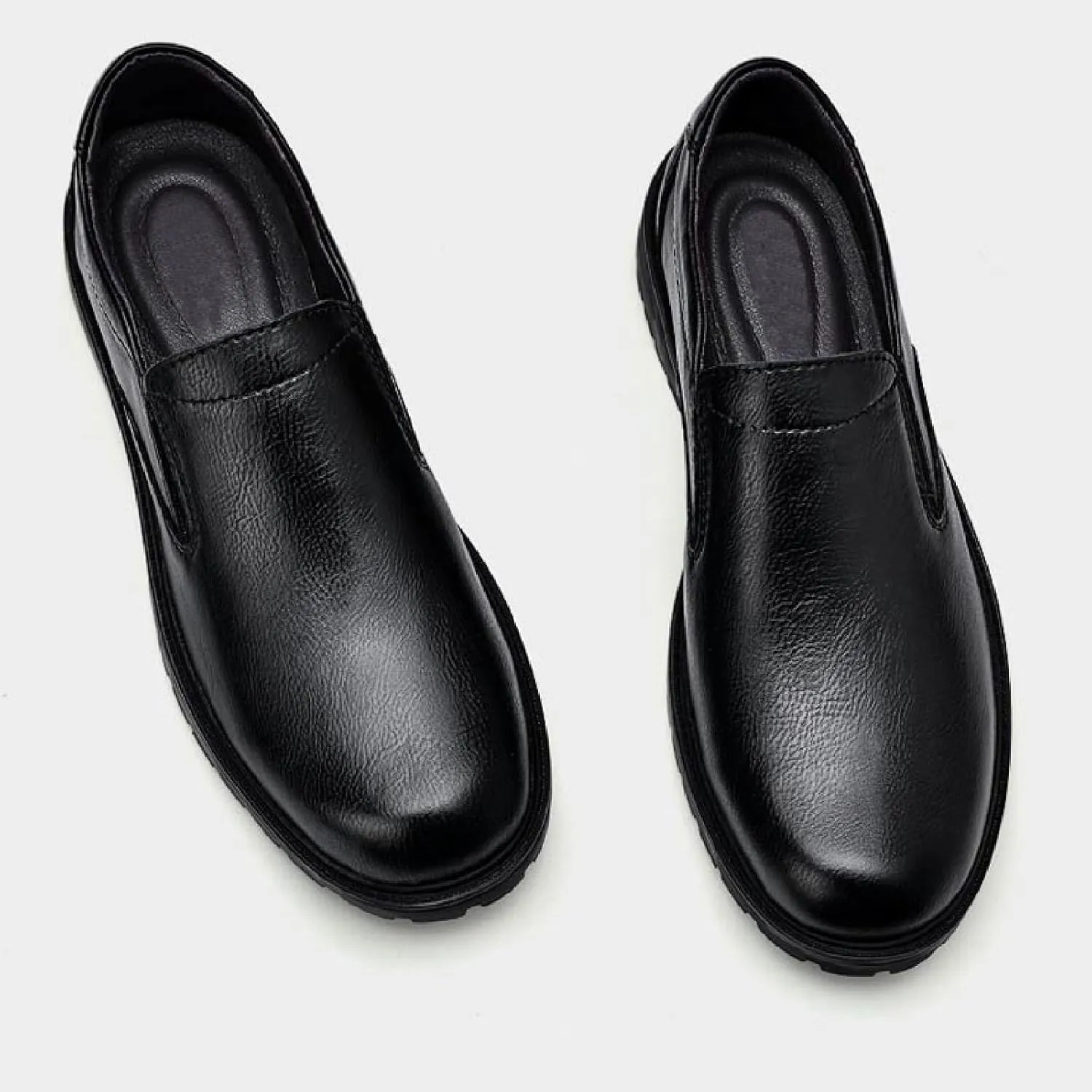 Men's Burnt Genuine Leather Slip On Penny Loafers Fashion Round Toe Non-SLI Plug Sole Business Dress Oxford S Cowhide Casual Work Shoes