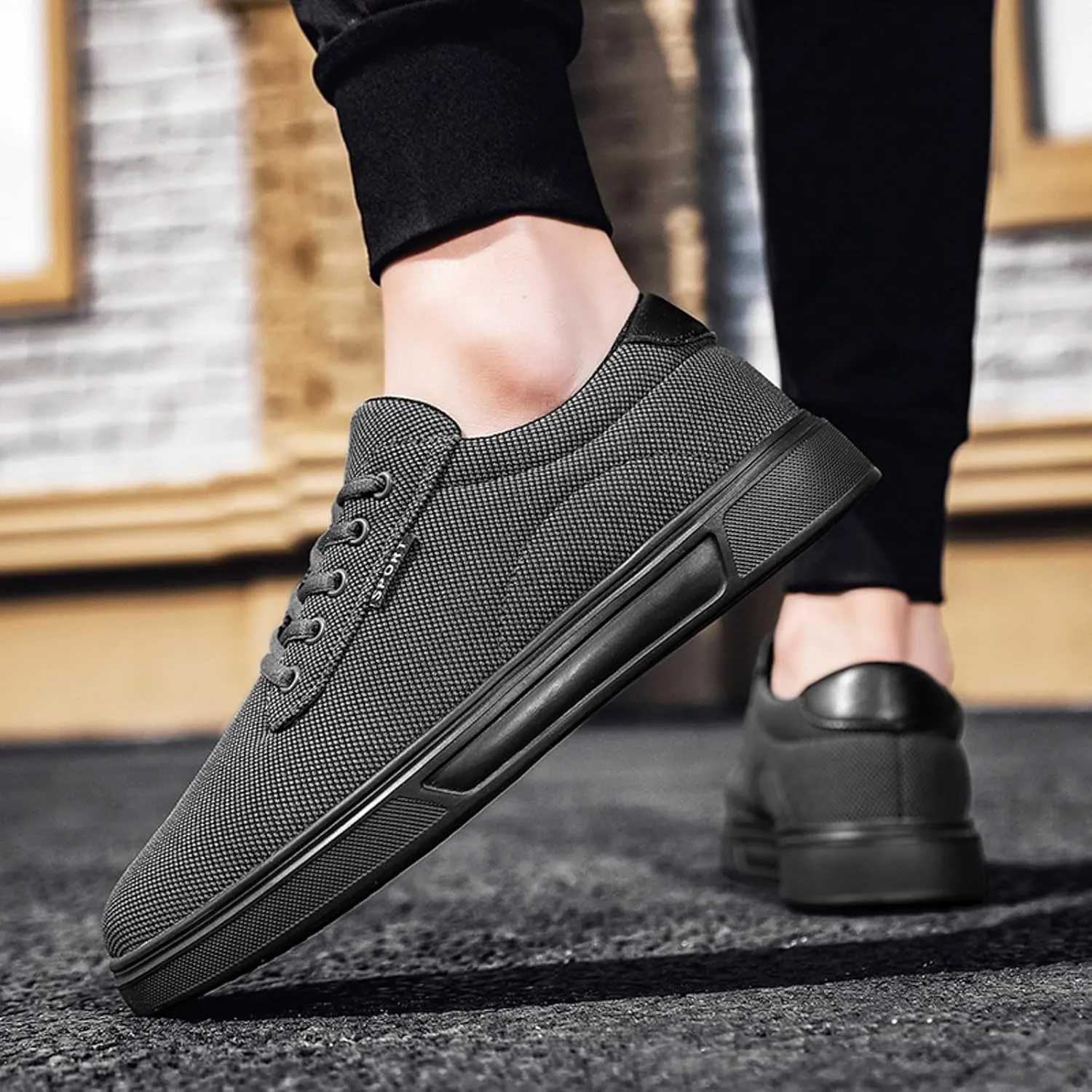 Men's Canvas Fashion Sneaker Low Top Shoes Classic Men's Canvas Sneakers Comfortable Walking Casual Lace up Tennis Shoes