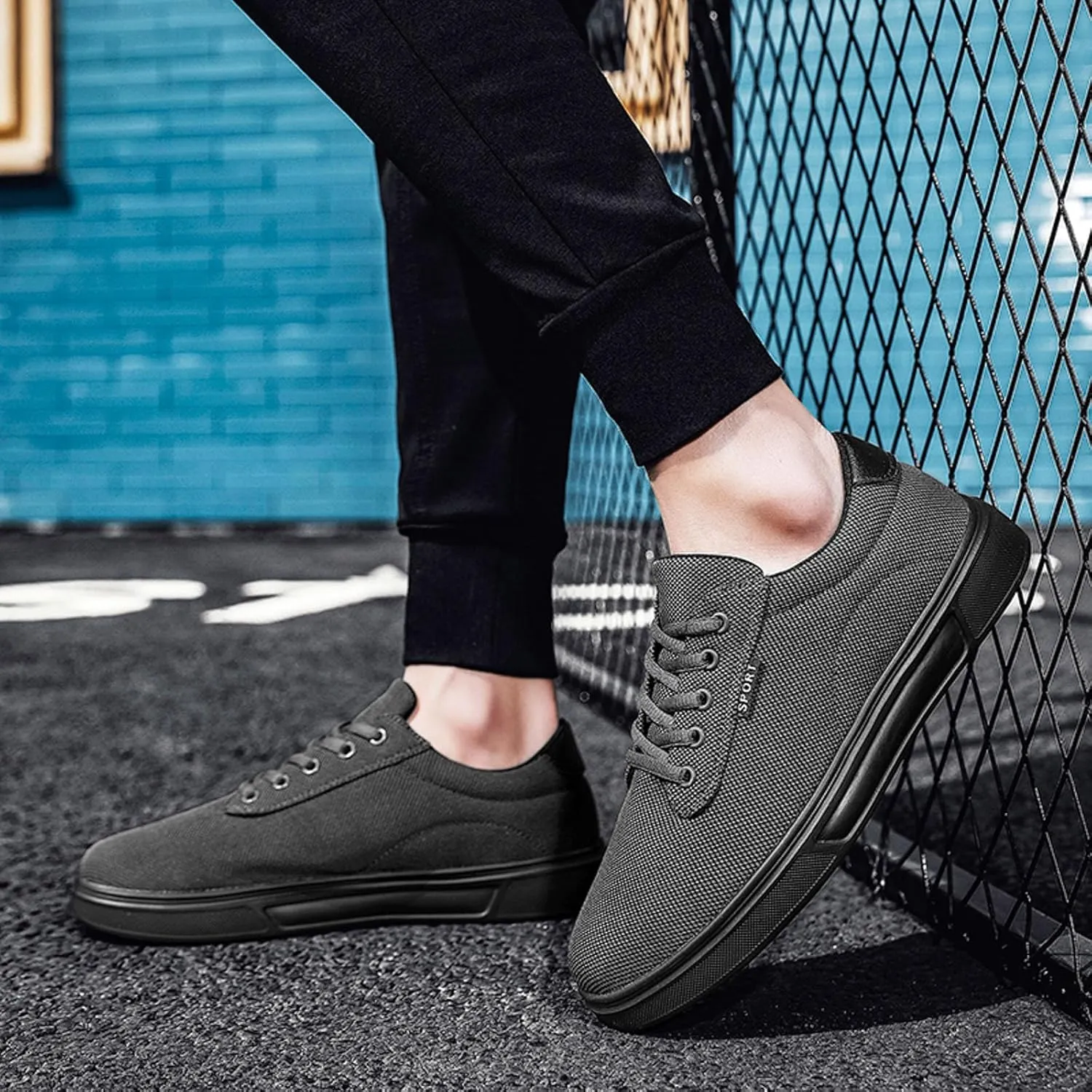 Men's Canvas Fashion Sneaker Low Top Shoes Classic Men's Canvas Sneakers Comfortable Walking Casual Lace up Tennis Shoes