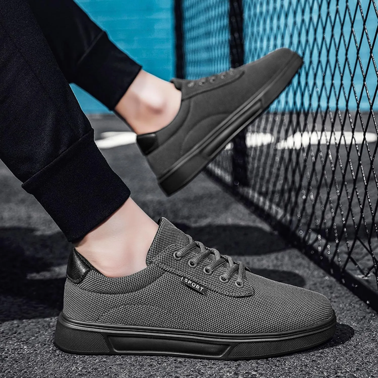 Men's Canvas Fashion Sneaker Low Top Shoes Classic Men's Canvas Sneakers Comfortable Walking Casual Lace up Tennis Shoes