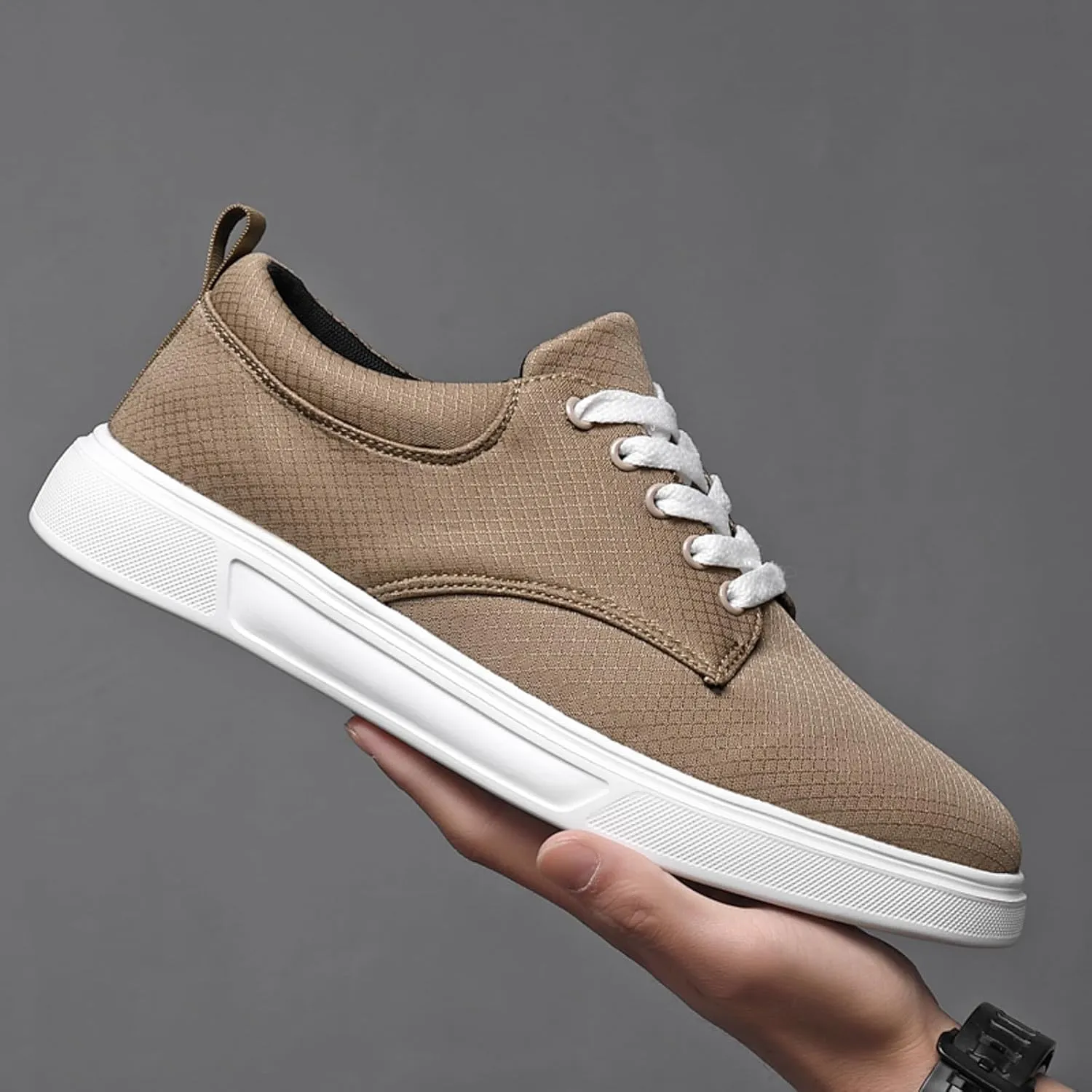 Men's Canvas Low Top Shoes Classic Men's Canvas Sneakers Comfortable Walking Casual Lace up Tennis Shoes