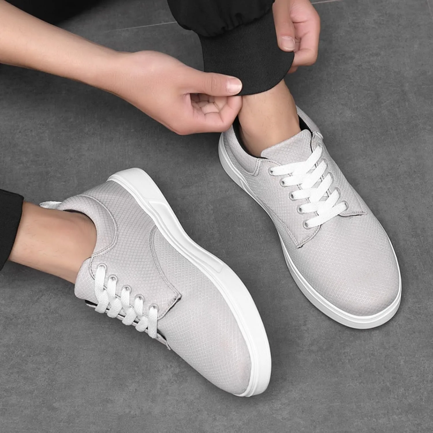 Men's Canvas Low Top Shoes Classic Men's Canvas Sneakers Comfortable Walking Casual Lace up Tennis Shoes