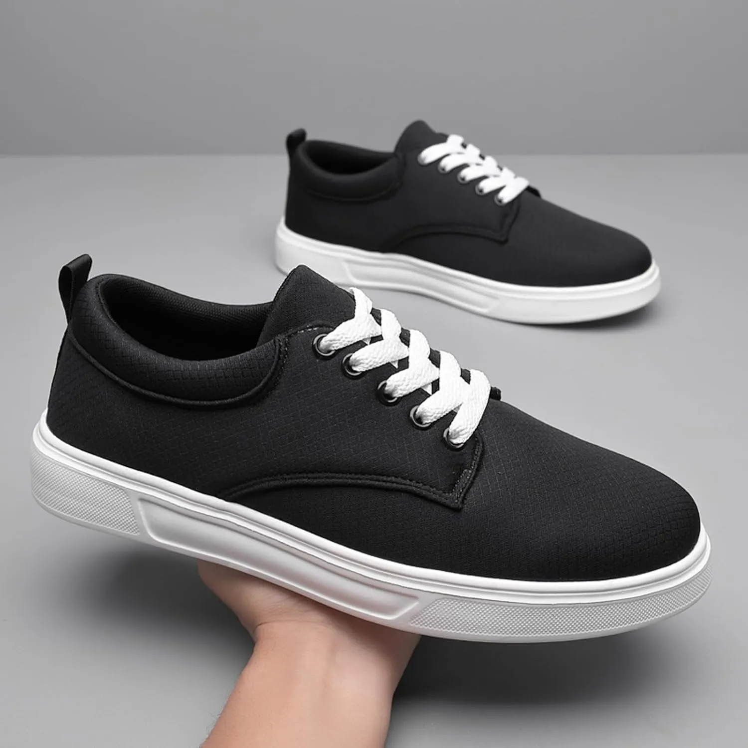 Men's Canvas Low Top Shoes Classic Men's Canvas Sneakers Comfortable Walking Casual Lace up Tennis Shoes