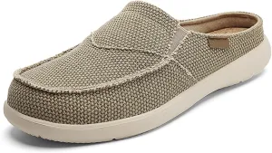 Men's Canvas Slip On Mules,Casual Lightweight Orthotic Walking Shoes Comfortable House Shoes for Plantar Fasciitis Pain Relief