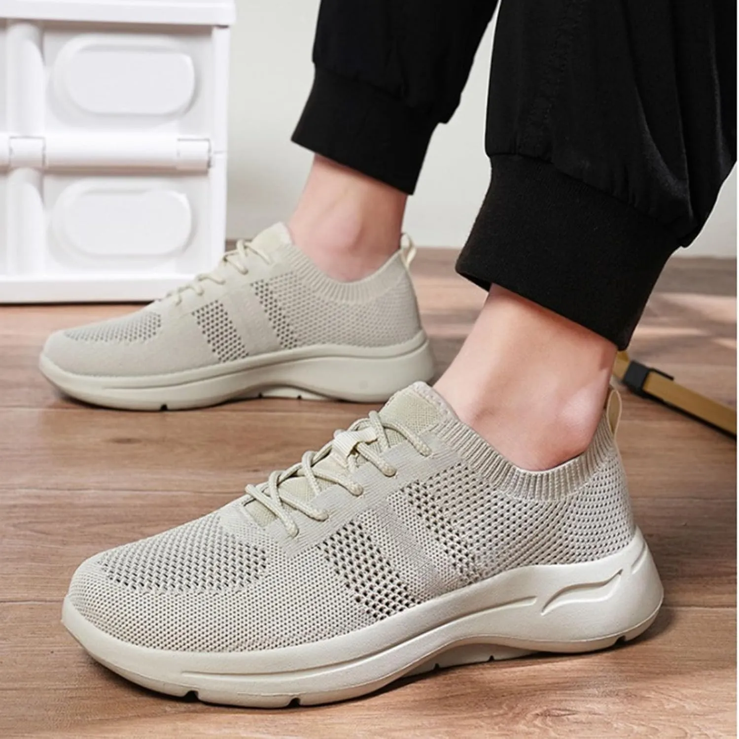 Men's Casual Dress Sneakers Oxfords Business Mesh Running Shoes for Women Casual Men Casual Dress Shoes Brown Sneakers Waterproof Tennis Shoe Trainers Shoe