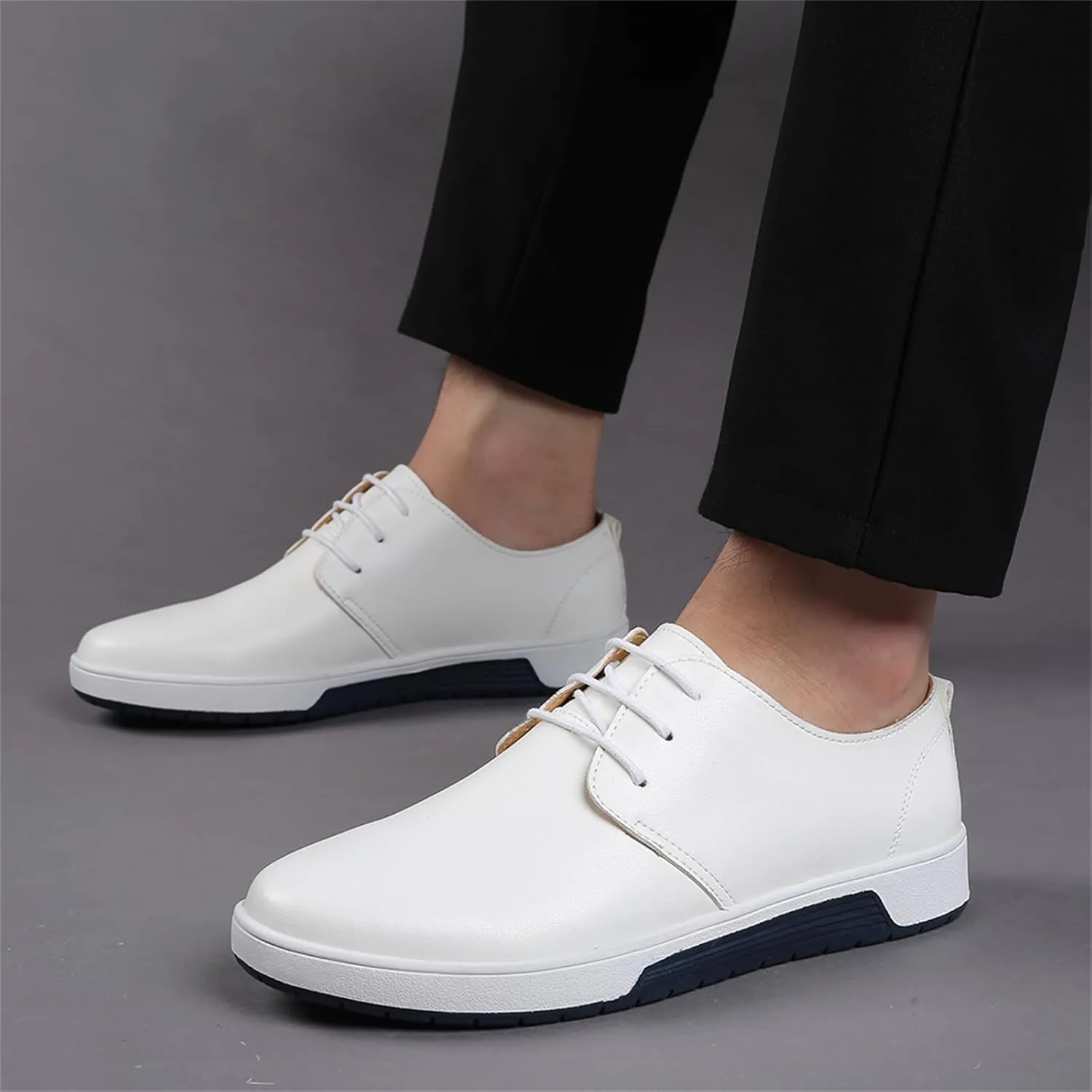 Mens Casual Lace Up Leather Oxford Classical Derby Orthopedic Shoes Lightweight Walking Loafers Dress Business Flats Shoes