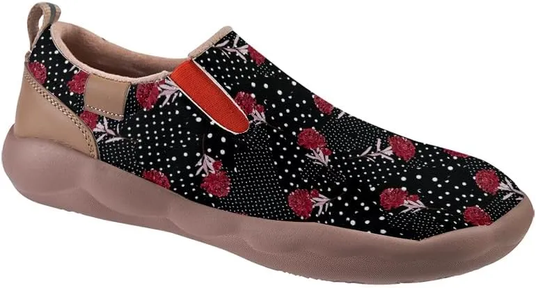 Men's Casual Slip-on Loafers Art Painted Lightweight Comfortable Sneakers Walking Travel Shoes Patchwork Floral Plants Pattern