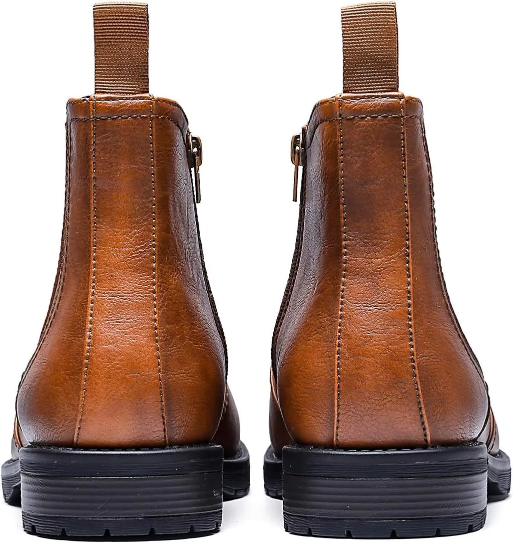 Men's Chelsea Boots Slip-on Formal Dress Boots for Men Casual Ankle Men Boots