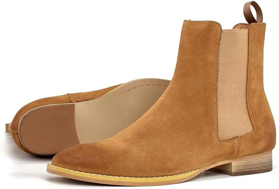 Men's Chelsea Boots Suede Dress Boots Casual Chukka Ankle Boots for Men
