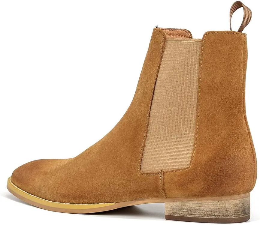 Men's Chelsea Boots Suede Dress Boots Casual Chukka Ankle Boots for Men