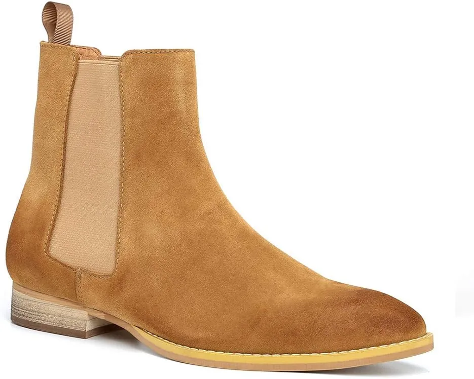 Men's Chelsea Boots Suede Dress Boots Casual Chukka Ankle Boots for Men