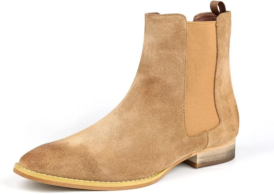 Men's Chelsea Boots Suede Dress Boots Casual Chukka Ankle Boots for Men