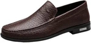Men's Dress Loafers for Business Office & Casual Slip-On Shoes with Non-Slip Sole Mens Genuine Leather Dress Shoes