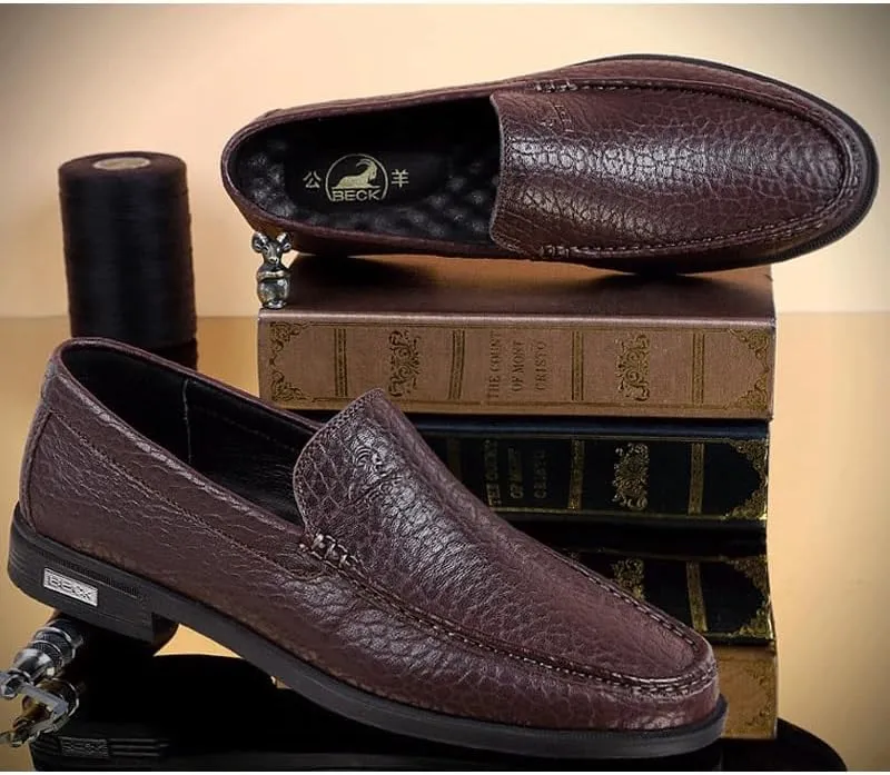 Men's Dress Loafers for Business Office & Casual Slip-On Shoes with Non-Slip Sole Mens Genuine Leather Dress Shoes