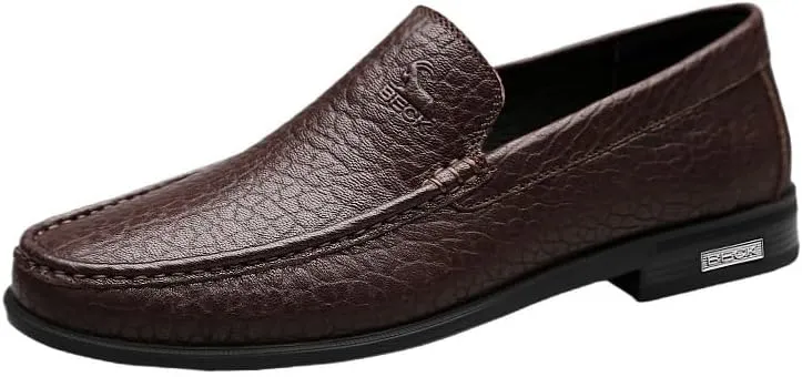 Men's Dress Loafers for Business Office & Casual Slip-On Shoes with Non-Slip Sole Mens Genuine Leather Dress Shoes